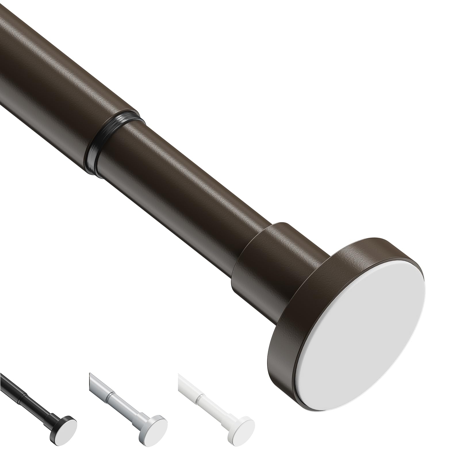 WELDUN Extendable Curtain Tension Rod, 48-226CM No Drill Telescopic Shower Curtains Rail, Adjustable Strong Spring Rod for Window Bathroom, Bedroom