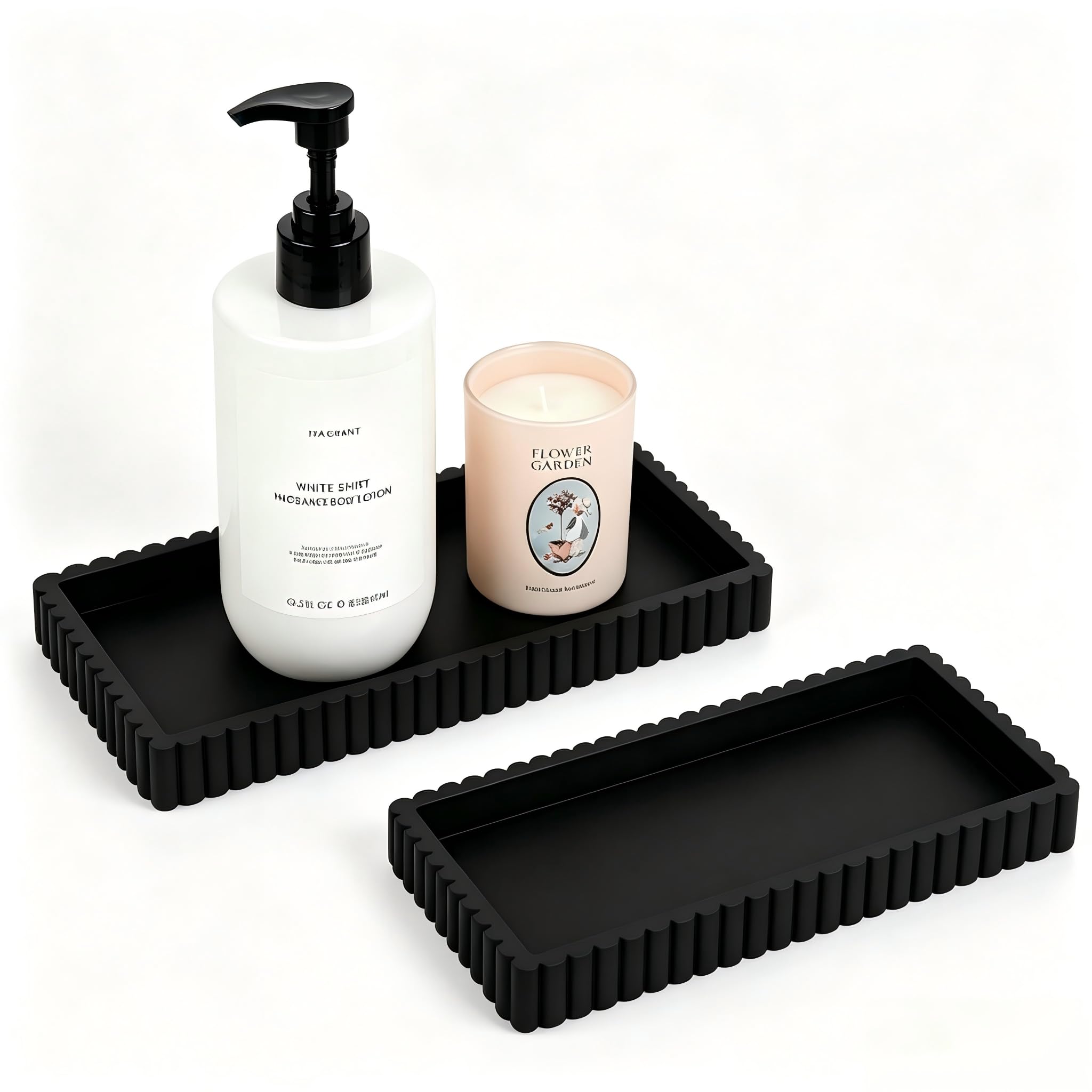 Silicone Bathroom Tray Small Vanity Organizer Rectangle Sink Caddy Sponge Holder Kitchen Counter Decor for Dish Soap, Perfume, Candle