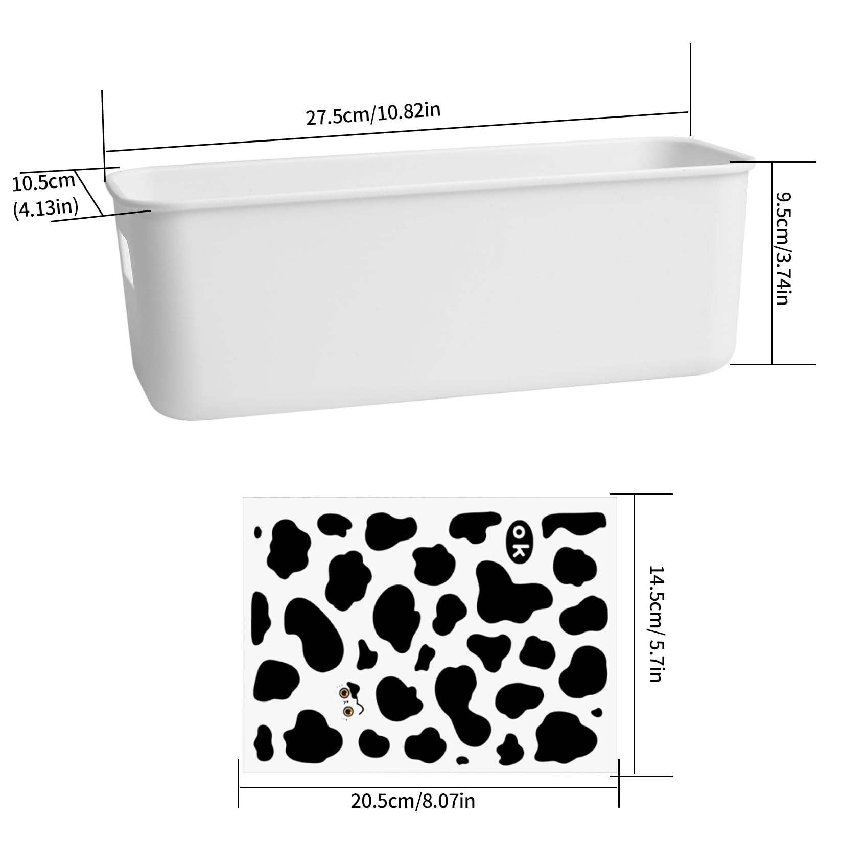 Heozhuyi 3 Pcs Plastic Storage Baskets with Handles, Kitchen Cupboard Organiser Storage Boxes, Rectangular Storage Organizing Bins for Kitchen