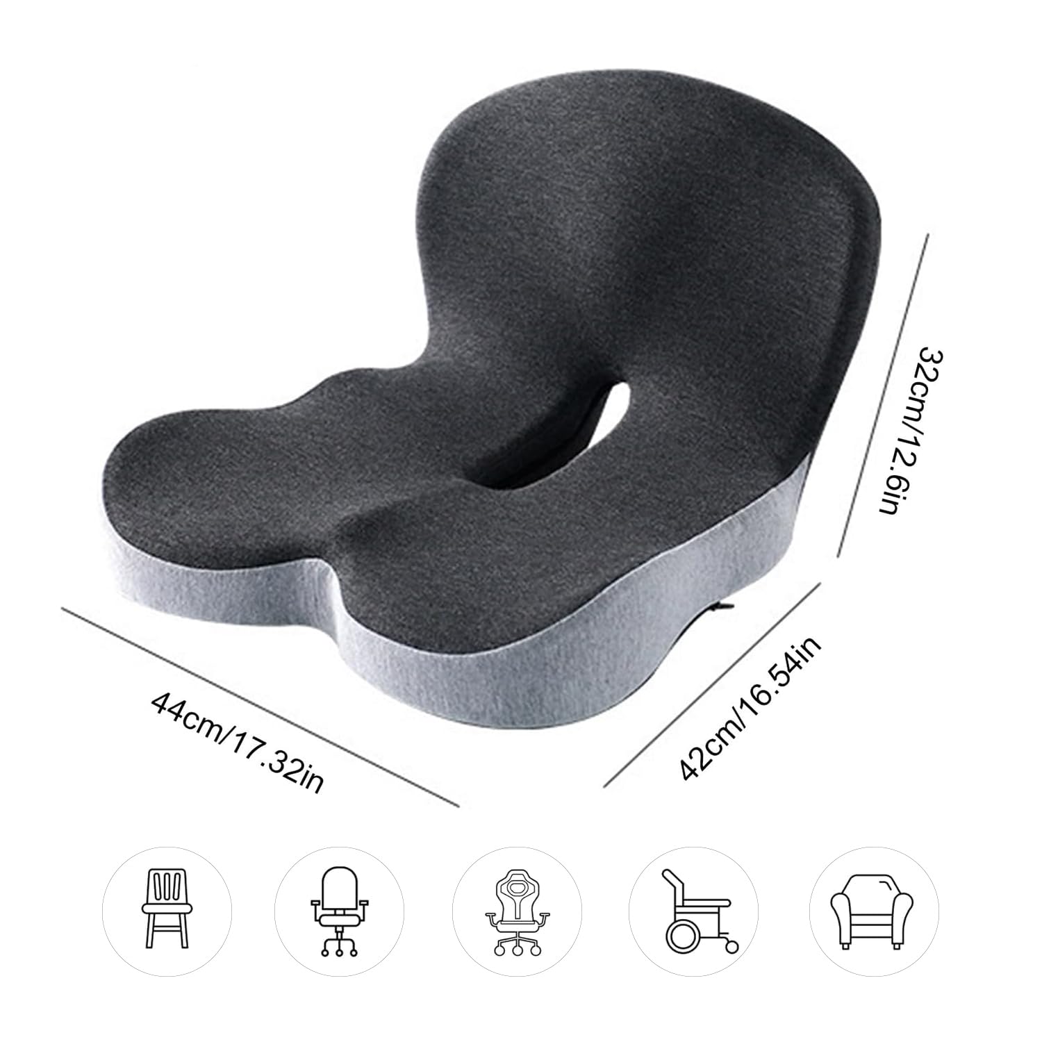 Senaire Seat Cushion & Lumbar Support Pillow, Memory Foam Car Seat Cushion for Tailbone Pain Relief, Coccyx Sciatica Pressure Relief