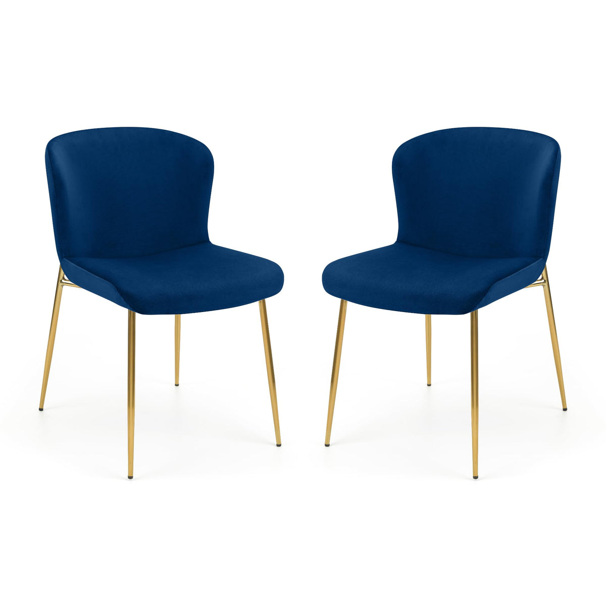 Julian Bowen Harper Dining Chairs, Set of 2, Blue - H82 x W49 x D60cm