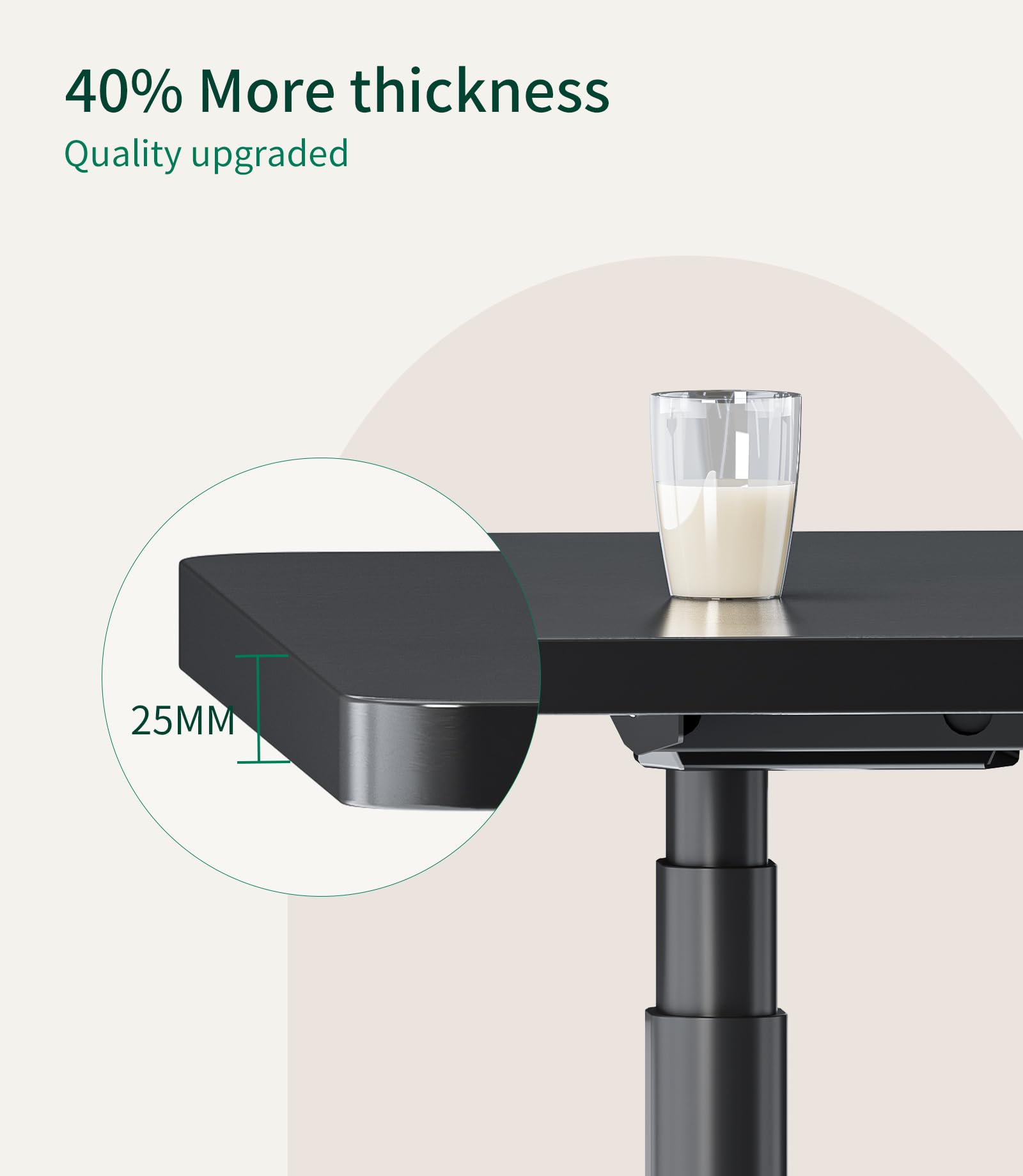 MAIDeSITe Table Top,Desktop for Height Adjustable Electric Standing Desk,Black,180 * 80 * 2.5 cm