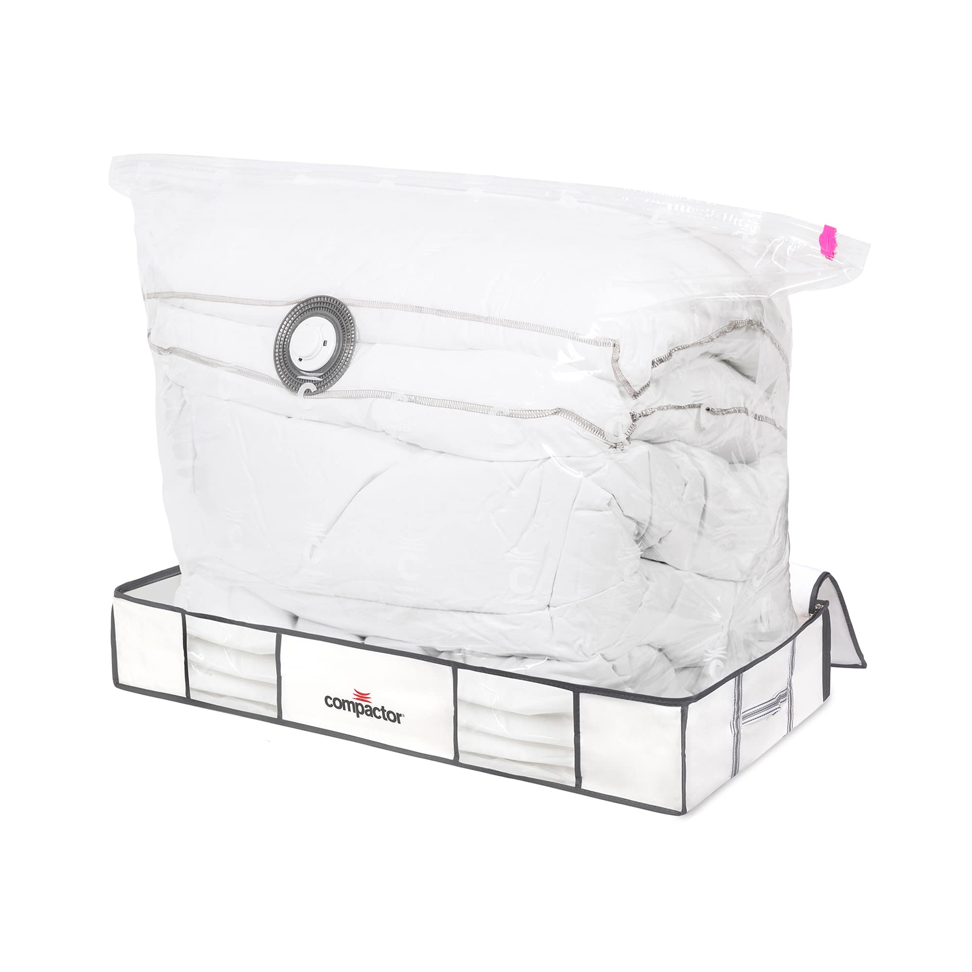 Compactor Life 3D Semi-Rigid Vacuum Box XL - White | Space-Saving Storage Solution | 105X45X15.5 cm