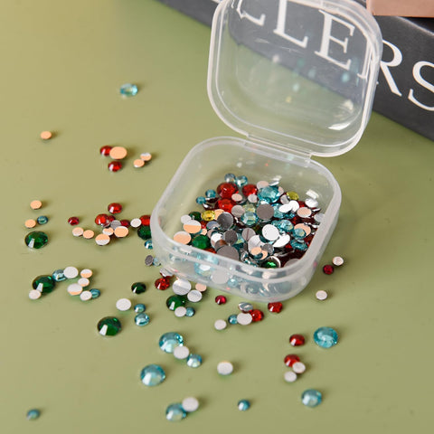 6pcs Small Square Clear Plastic Organizer Boxes Plastic Boxes with Lids