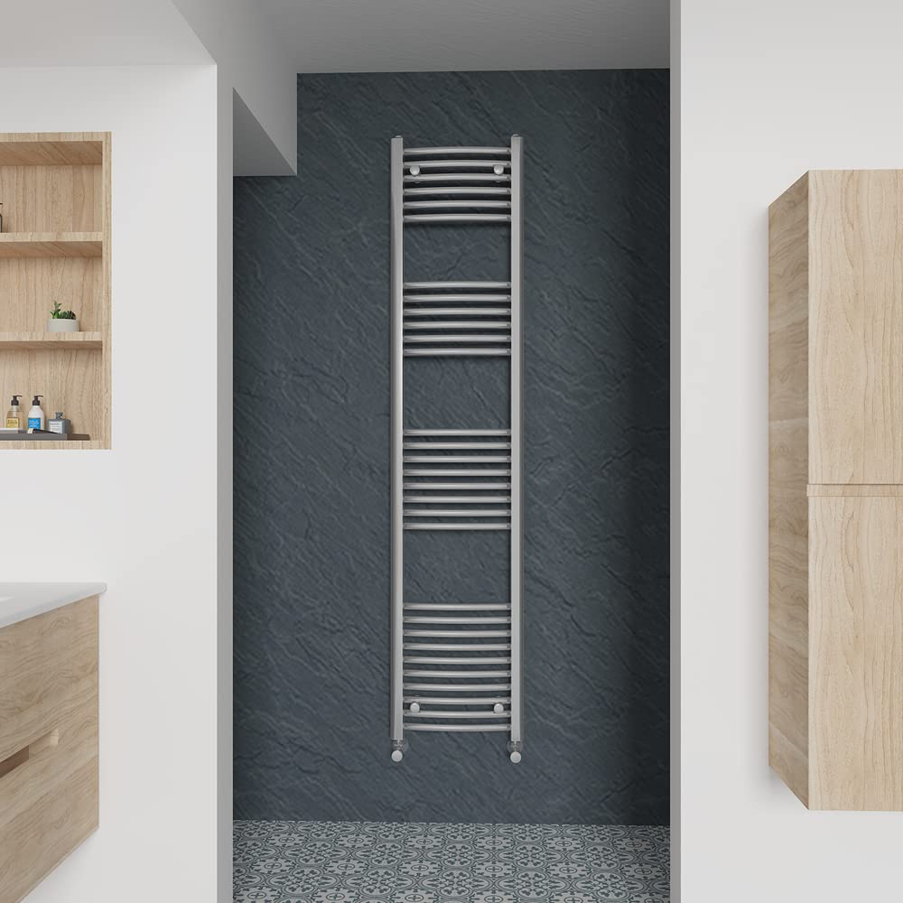 Warmehaus Curved Heated Towel Rail Chrome Radiator 1800x400mm