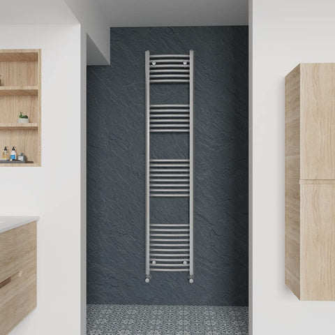 Warmehaus Curved Heated Towel Rail Chrome Radiator 1800x400mm