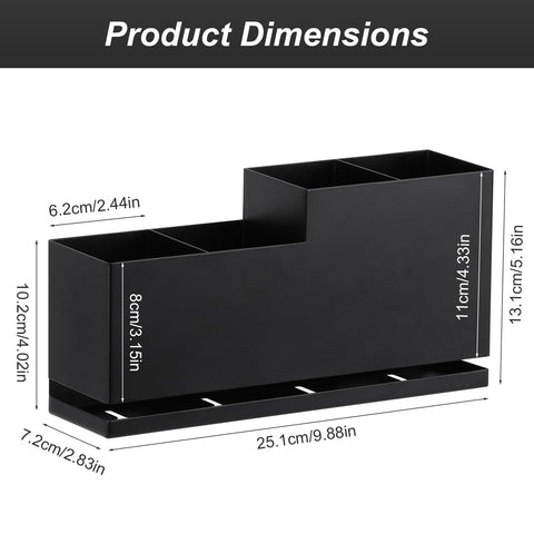 4-Slots Electric Toothbrush Holder Wall Mounted & Countertop, Black