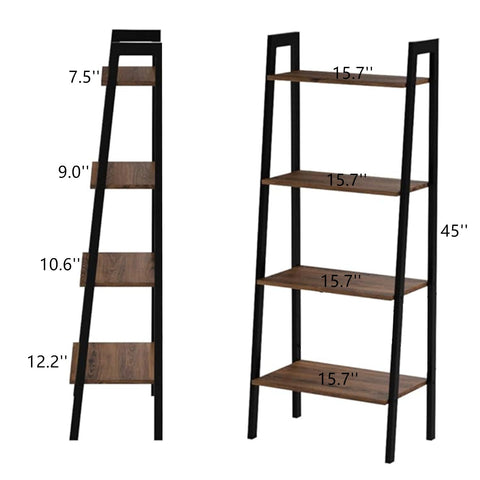 BAKLAM Small Bookshelf, 4-Tier Small Shelves 40cm, Narrow Shelf Tablette, Shelving Unit, Bathroom Corner Shelf, Display Cabinet