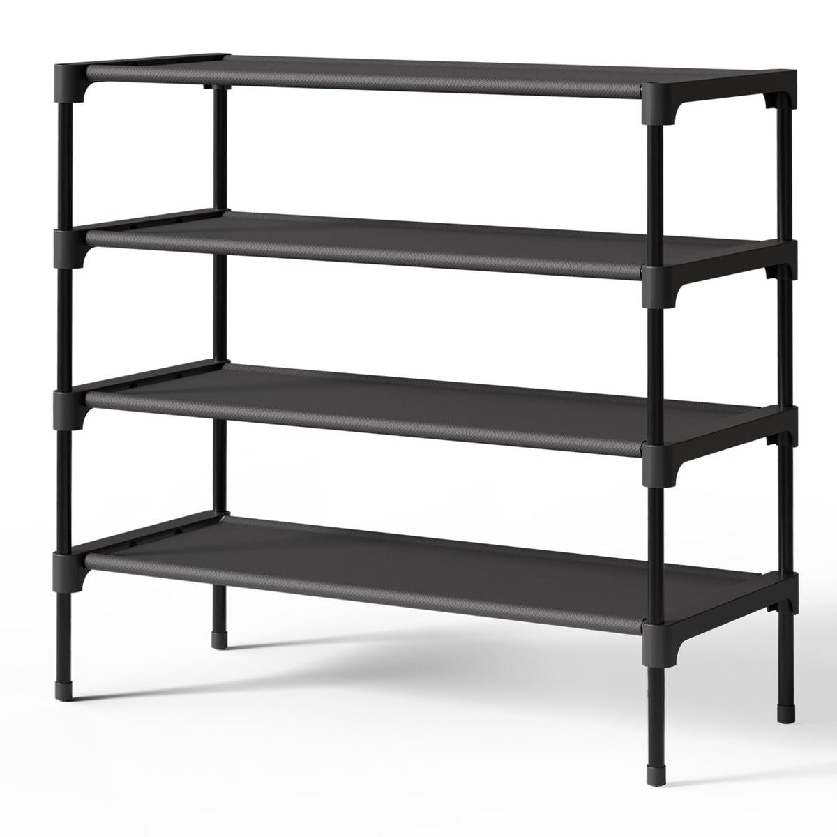 Kitsure Premium Non-Woven Shoe Rack Shelf, 70 x 30 x 62 cm, Black