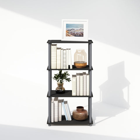 Furinno TURN-N-TUBE Book Shelf, 4-Tier Bookshelf, Bookcase with Multipurpose Compact Display Rack, 29.46 x 59.94 x 109.73 cm, for Living Room