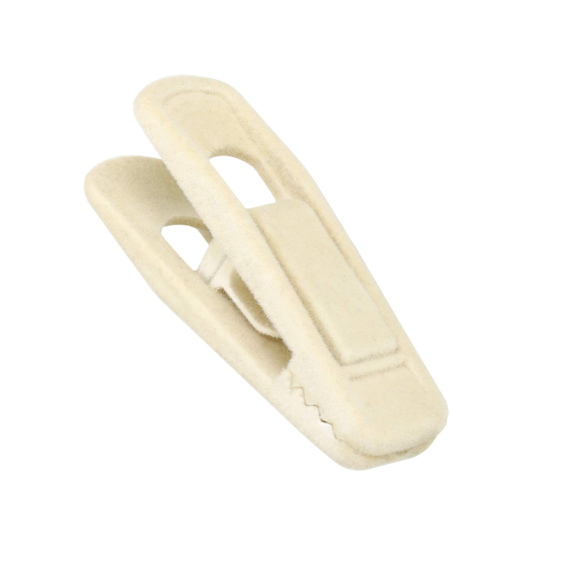 Tinfol 50pc Velvet Hangers Clips, Gray Strong Finger Flocked Clips, Pants Hangers Clips for Thin Clothes Hangers (Beige)