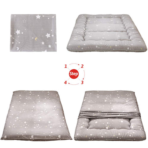 MAXYOYO Japanese Floor Mattress Futon Mattress, Thicken Tatami Mat Sleeping Pad Foldable Roll Up Mattress Dormitory Mattress Pad Floor Lounger Pillow