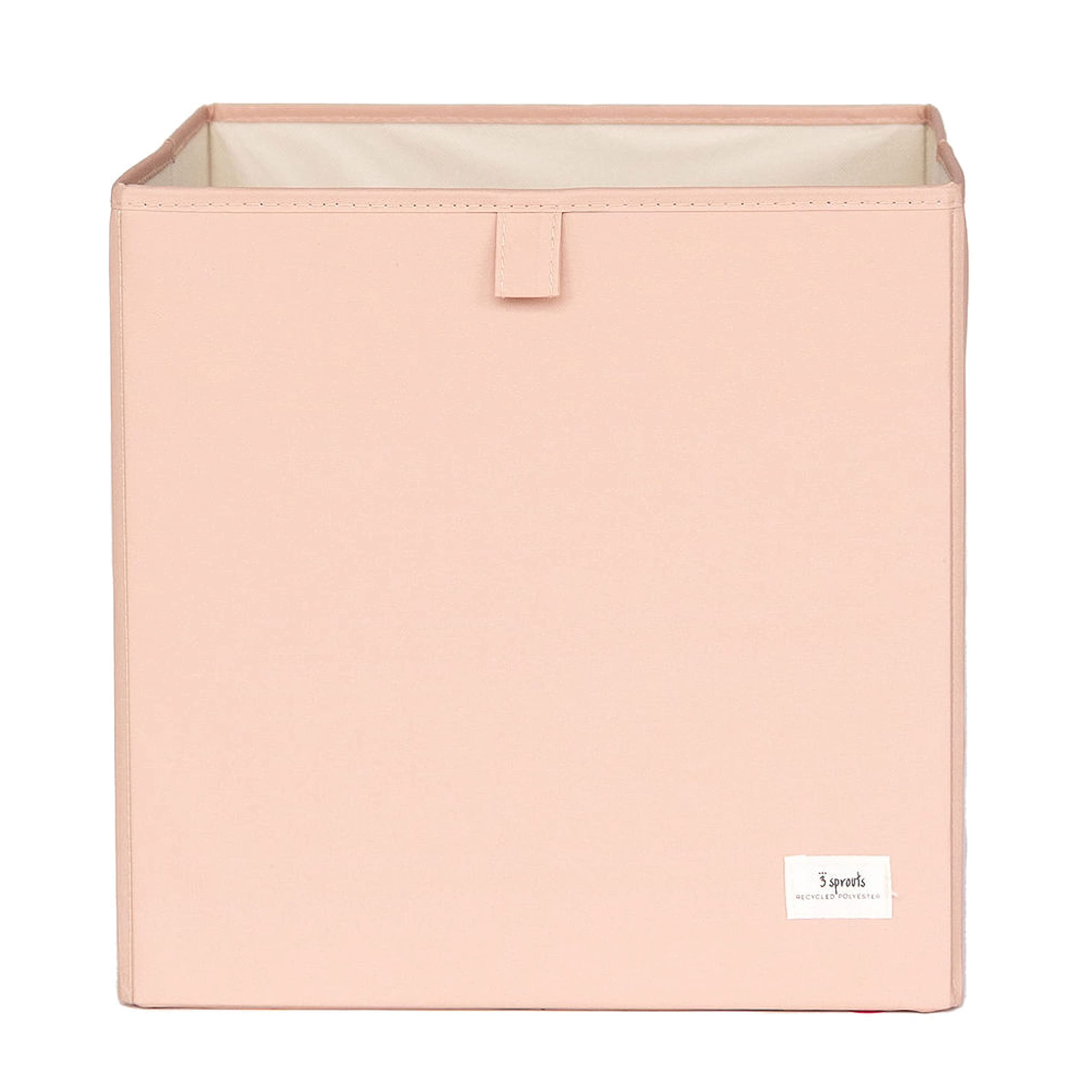 3 Sprouts Storage Cube Box, Foldable Fabric Cubby Organizer, Clay