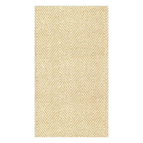 Caspari Paper Guest Towels Jute Linen, 12 Per Box,Tan,Guest Towel,9760GG