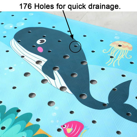 100x40cm Bath Mat Cartoon Tub Mat Non-Slip Shower Bathtub Mat Extra Long