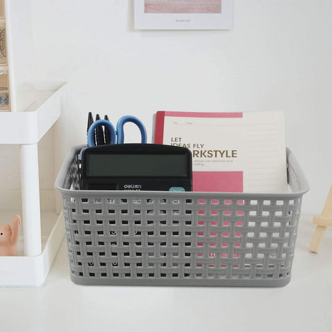 Leendines 6 Pack Plastic Weave Storage Basket, Small Kitchen Cupboard Baskets Set