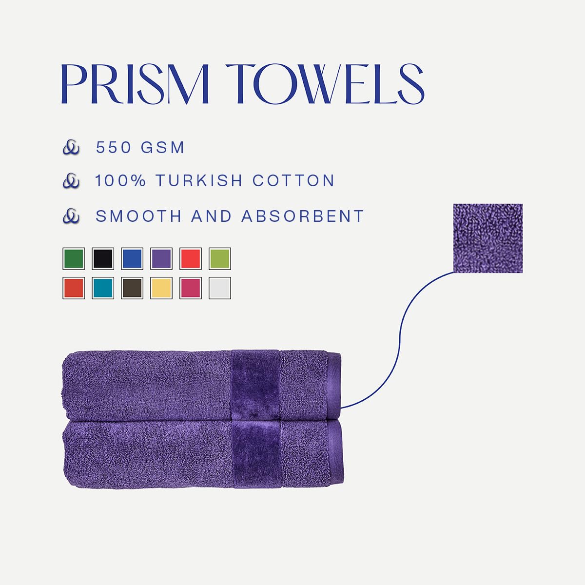 Christy Prism Bath Towel Set | 6 pieces | Vibrant Colours | 100% Turkish Cotton | Super Soft and Fluffy | Quick Dry