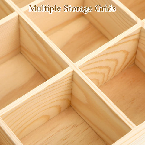 Healeved 20 Cells Drawer Organisers Compartments Socks Organiser Box Underwear Drawer Wood Storage Case Stackable Divider Wardrobe Storage Boxes