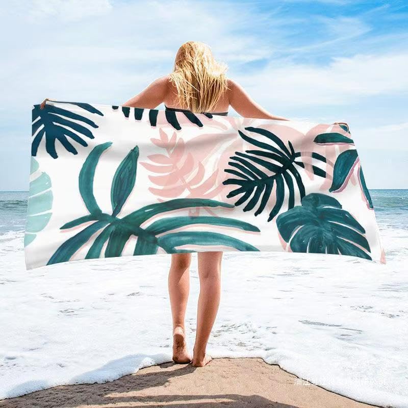 TKLake Extra Large Beach Towel for Adults - Quick Dry Microfibre Printed Beach Towels - Super Absorbent Beach Towel for Swim (140 x 70 cm) Soft