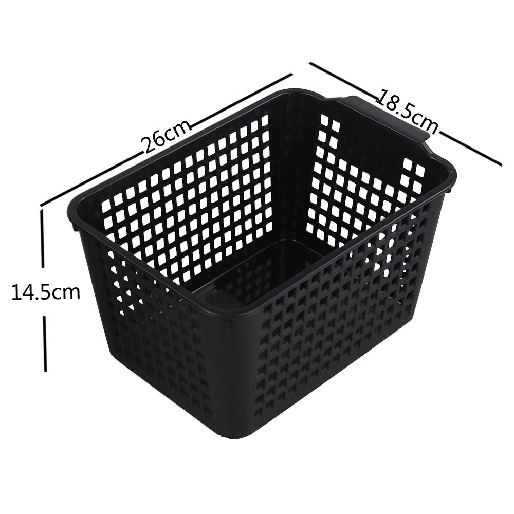 Yarebest 6-pack Black Basket, Plastic Storage Baskets, Cupboard Basket