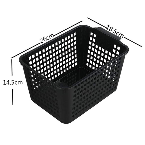 Yarebest 6-pack Black Basket, Plastic Storage Baskets, Cupboard Basket
