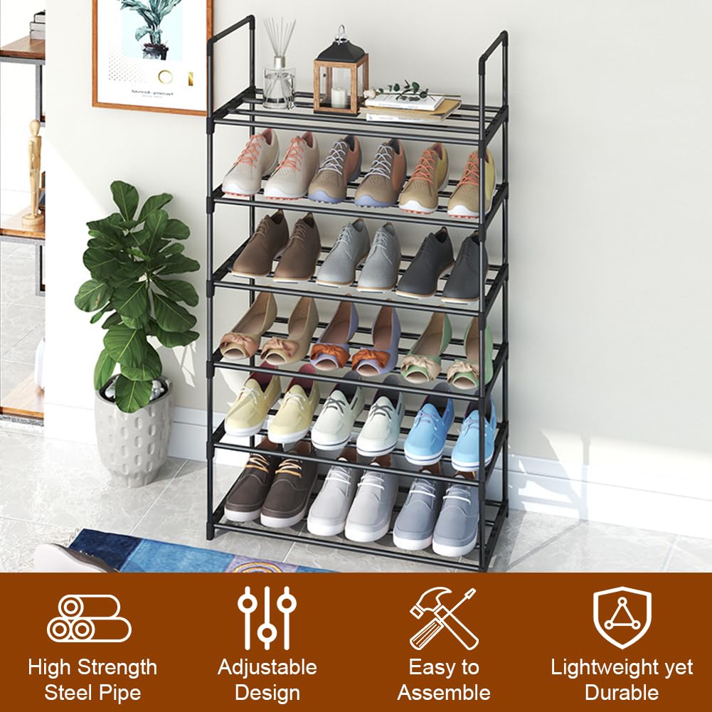 NIAWECAN 6 Tier Shoe Rack, Metal Shoe Organiser, Slim Shoe Racks Storage