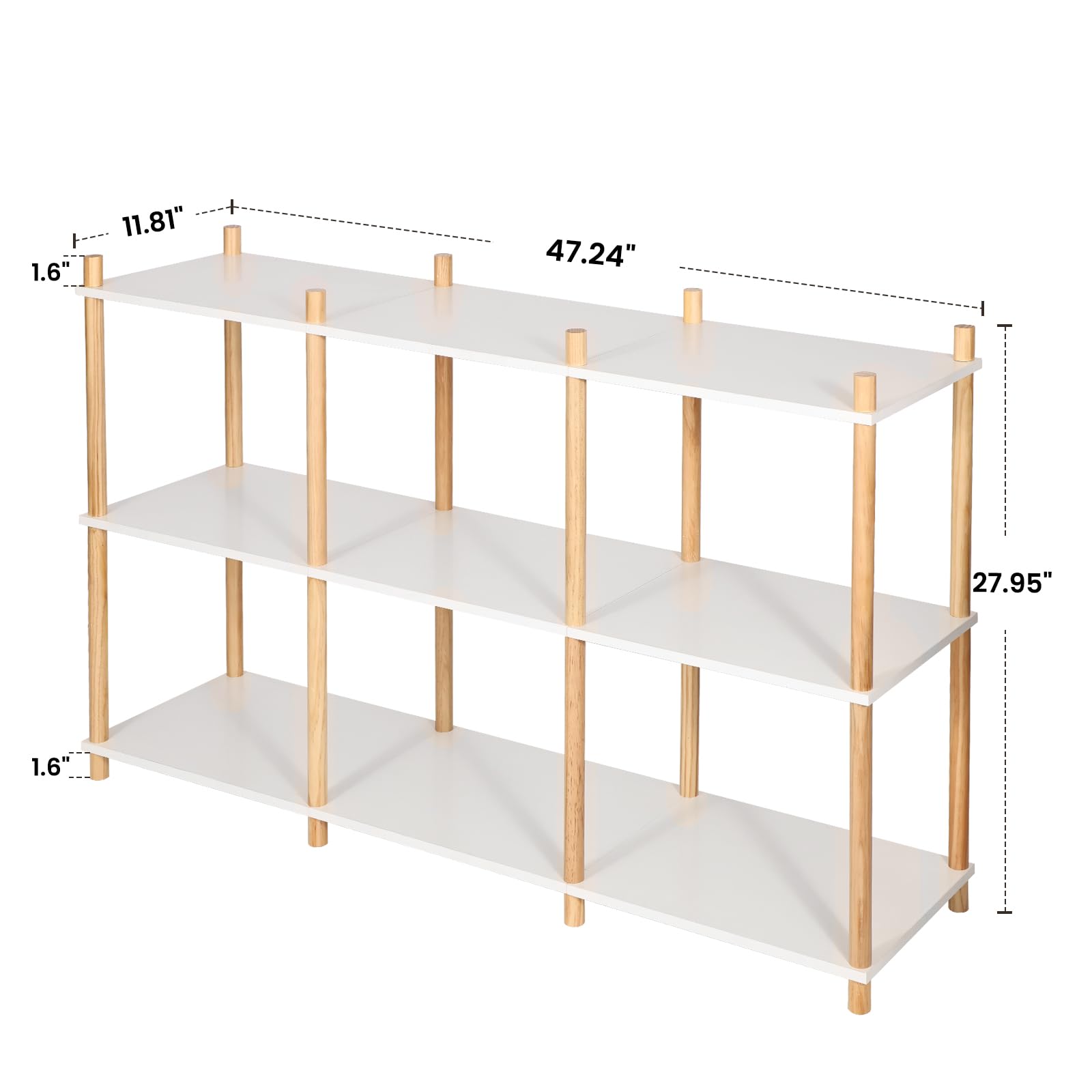 YGYQZ Bookcase, White Bookshelf 6 Cube Storage Unit, Display Unit Low Bookshelf Wide Open Shelves for Living Room