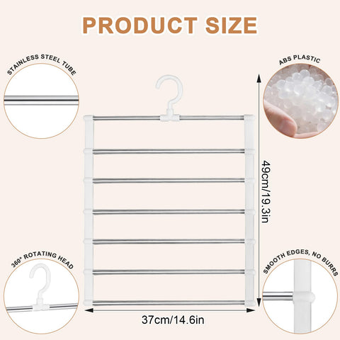 FitRepa 6 Pack Trouser Hangers Space Saving Multi-Layer Pants Hanger, Coat Hangers for Trousers Space Saving Hangers for Pants Jeans Scarf Towels