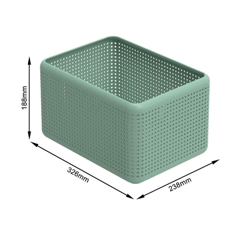 Rotho, Madei, storage box without lid 13 l, Plastic (PP) BPA-free, green, 13l (32,6 x 23,8 x 18,8 cm)
