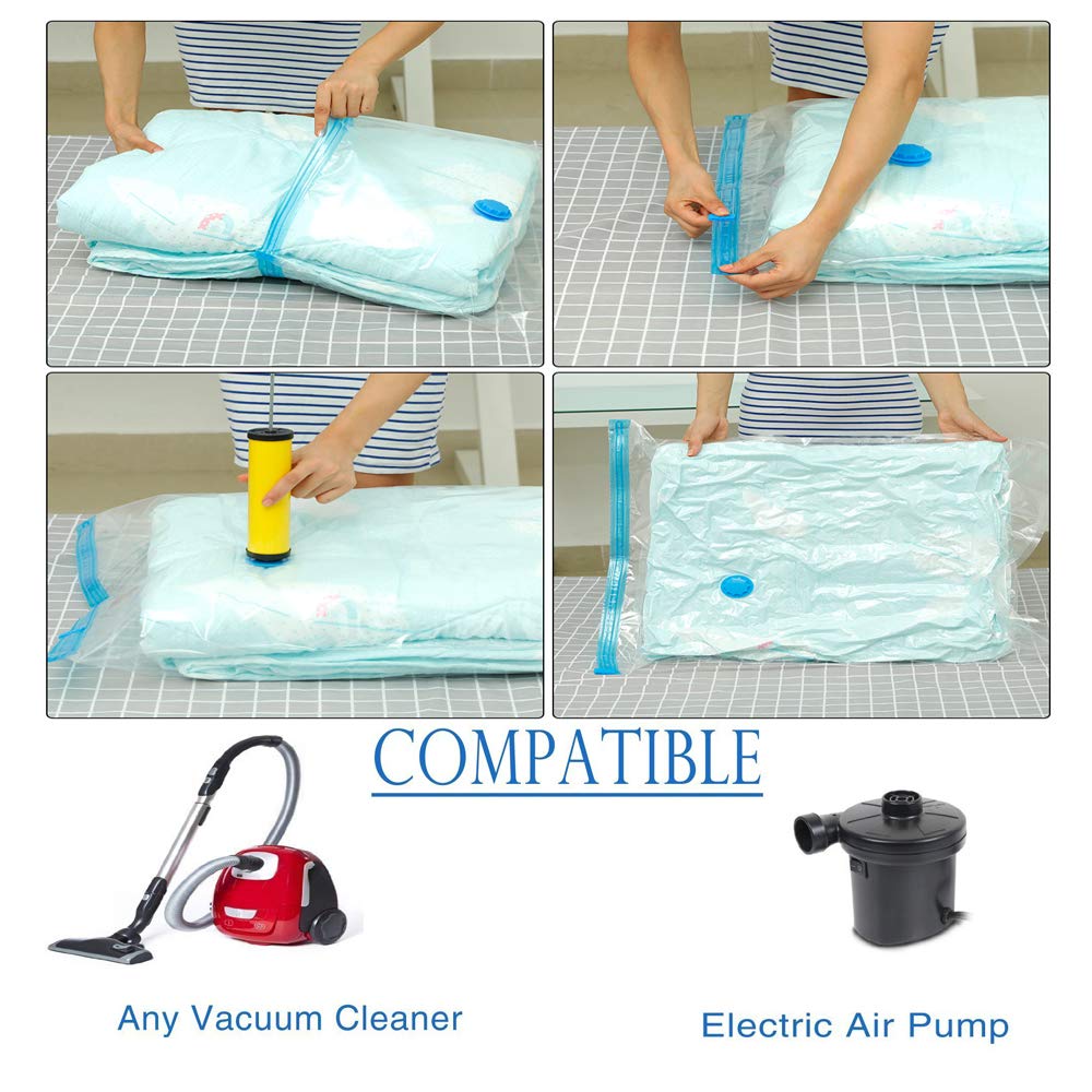 GQC Small Vacuum storage bags,6 pack Vacuum bags clothes,to store clothes and beddings,could save your space,dust-free,keep away from moisture
