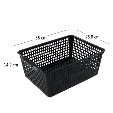 Joyeen Large Stroage Basket, Plastic Kitchen Cupboard Basket Box Set of 4 (Black)