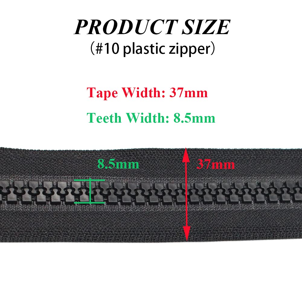 ByaHoGa Pack of 2 33 cm #10 Large Zip Plastic Separable (RZ)
