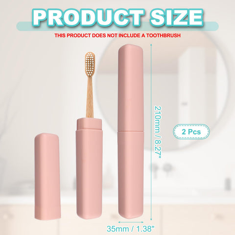 sourcing map 2Pcs Travel Toothbrush Case, 8.27 x 1.38" Portable Travel Toothbrush Holder, Plastic Toothpaste Container for Bathroom, Gym