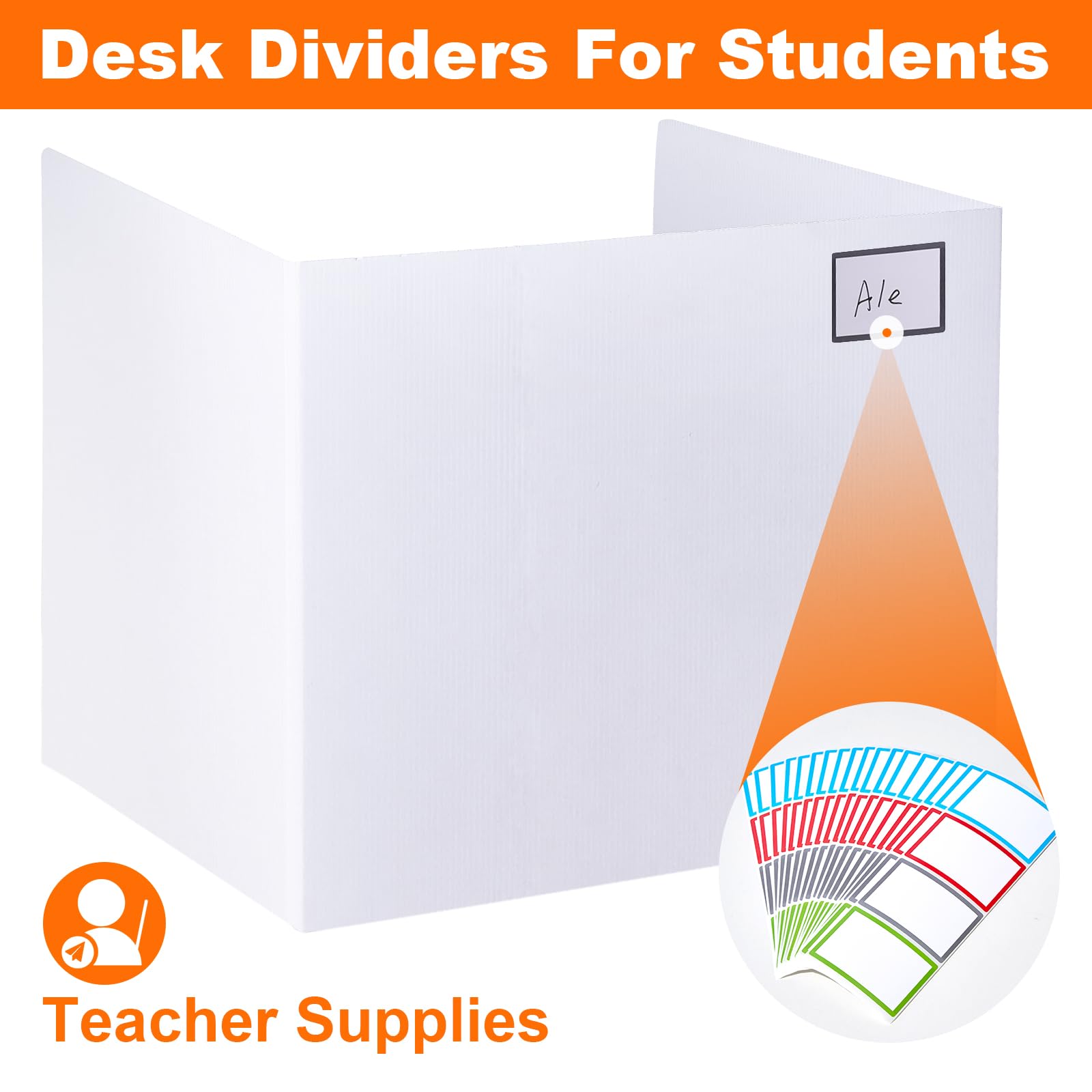 Novelfun 16PCS White Desk Dividers for Students Portable Privacy Shields