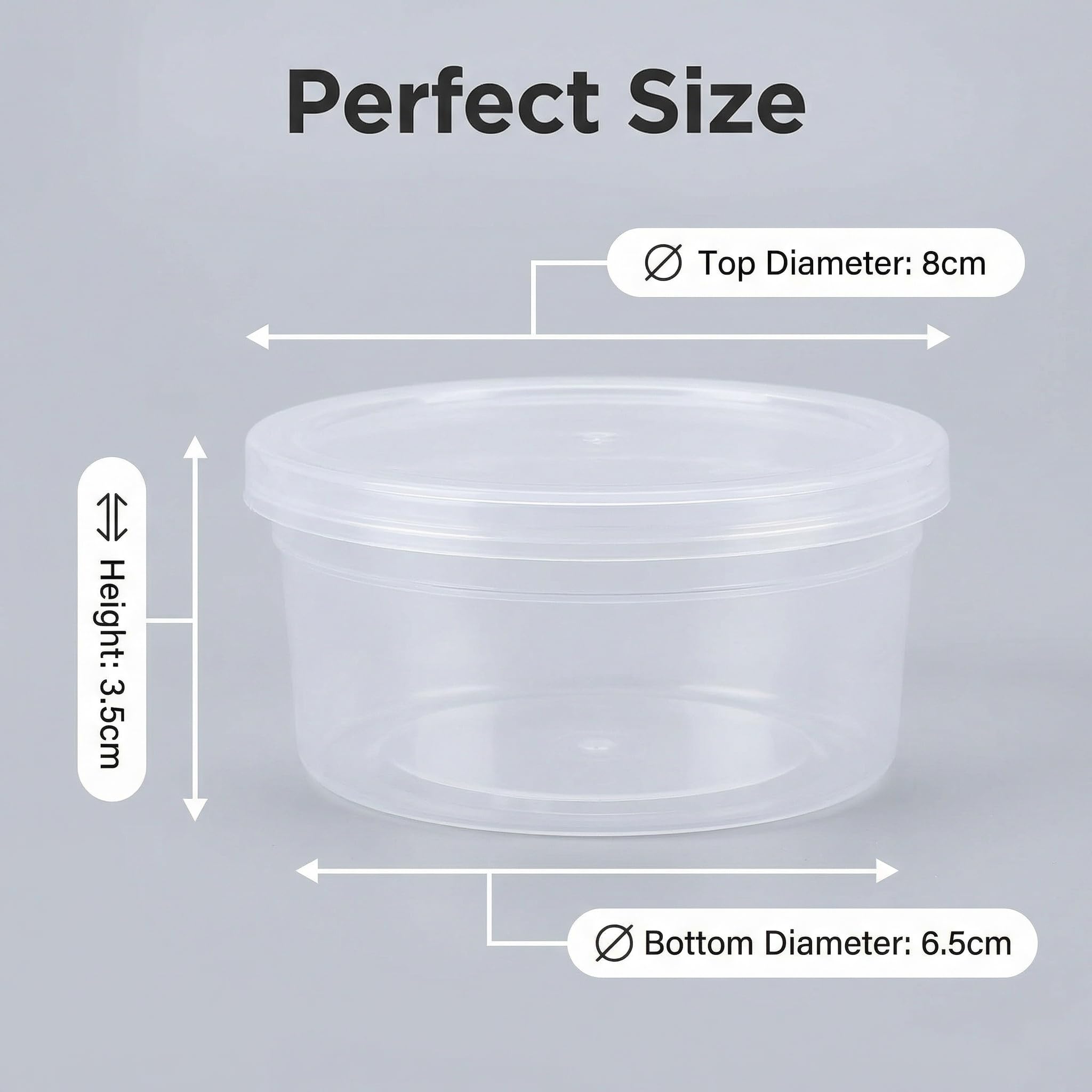 Feelava Slime Containers 24 Pack, Leakproof Clear Plastic Foam Ball Storage Cups Storage Jars Containers With Lids Slime Pots Tubs (40g)