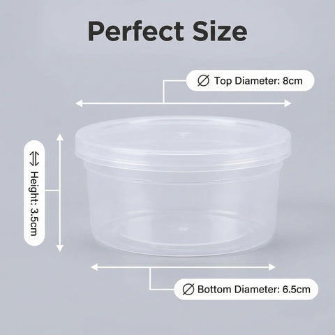 Feelava Slime Containers 24 Pack, Leakproof Clear Plastic Foam Ball Storage Cups Storage Jars Containers With Lids Slime Pots Tubs (40g)