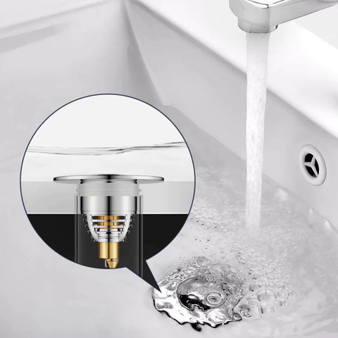 TOUKBEAU Sink Plug Replacement, Stainless Steel PushStyle Plug for Sink, Pop Up Sink Hole Plug Cover with Strainer for Kitchen and Bathroom, Bath