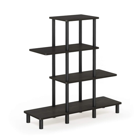 Furinno TURN-N-TUBE Storage Shelves, 4-Tier Ladder Book Shelf, Accent Display Shelf, Toolless Open Shelves, Round Tubes, for Organization and Storage