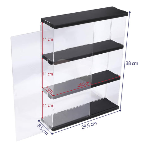 Nynelly 3 Shelf Clear Acrylic Display Case with Door - Wall Display Shelf for Models, Figures, Funko Pop, Pop Mart, Labubu, Sonny Angel, Smiski