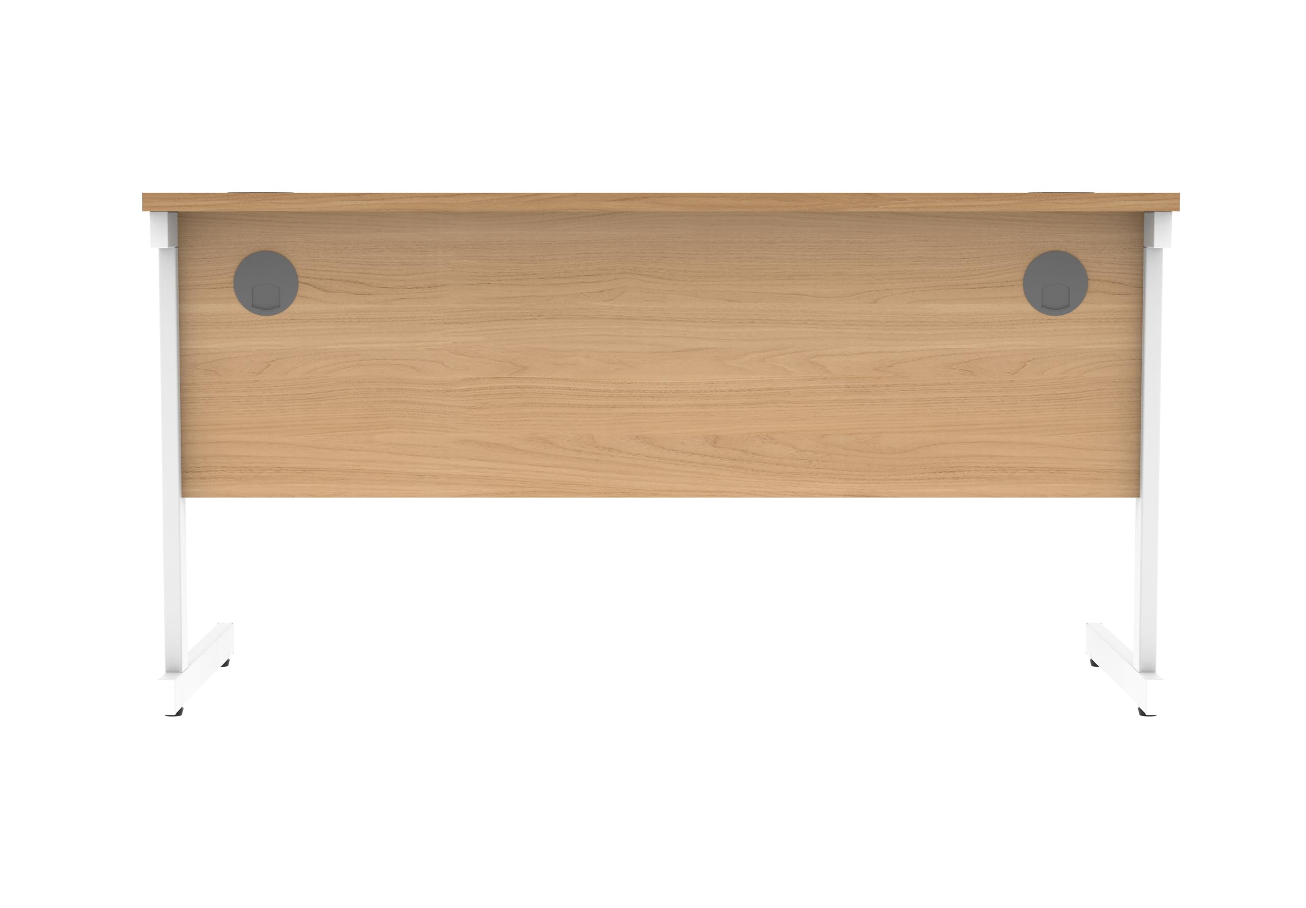 Office Hippo Essentials Rectangular Writing Computer Work Place, Home Office Desk with Cable Port Management, MFC, Norwegian Beech, 140x60cm