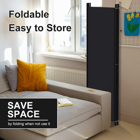 Kokorona Folding Room Divider 4 Panel, Portable Privacy Screen for Home Office, Partiton Wall Room Divider for Room Separation, Included-Cover Strips