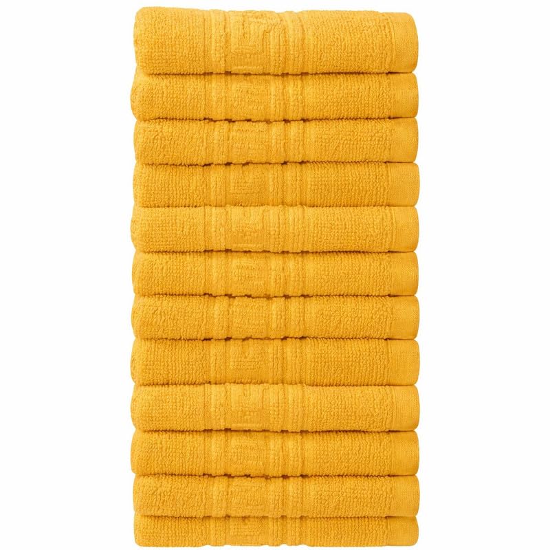 DTEX HOMES 100% Egyptian Cotton Flannel Face Cloths Wash Towel Set - 12 Pack, 30 x 30 cm