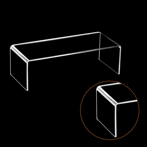 sourcing map Small Shoes Display Stand Rack, 200x80x65mm Acrylic Storage Shelf Holder Clear 2 Pcs