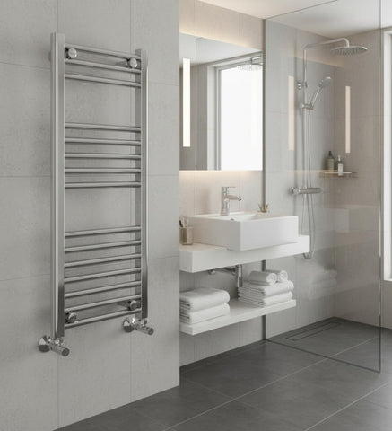 Greened House Chrome Heated Towel Rail 300mm W x 800mm H