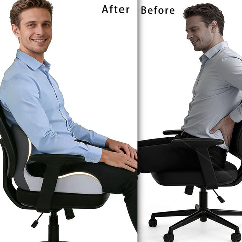 Senaire Seat Cushion & Lumbar Support Pillow, Memory Foam Car Seat Cushion for Tailbone Pain Relief, Coccyx Sciatica Pressure Relief