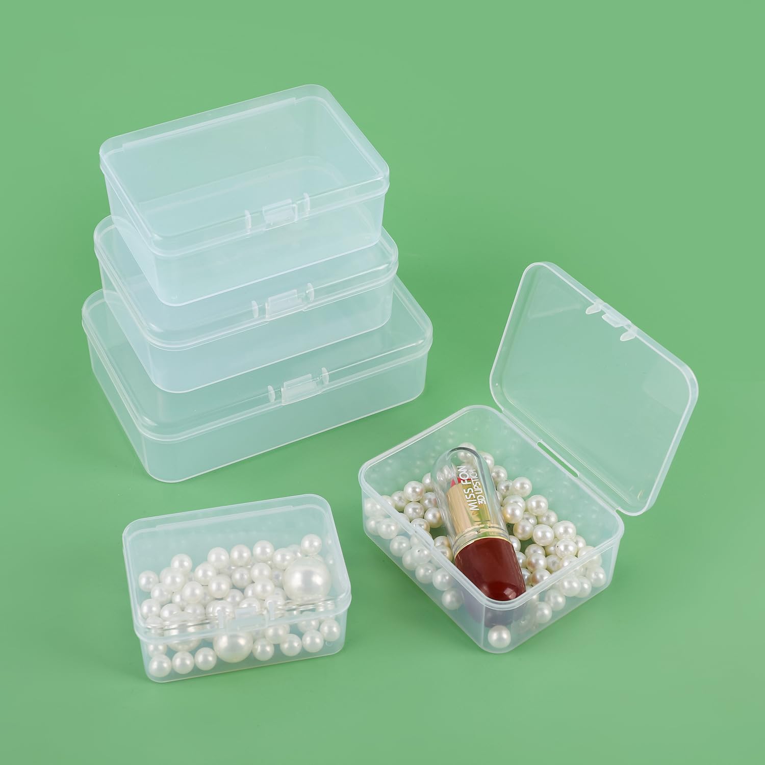 Wanyidaxing 10-pack of small clear plastic storage containers, small plastic containers with lids, jewelry, crafts, hardware