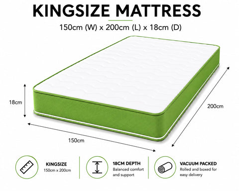 eXtreme comfort ltd Cooltouch Colours Green King Size Mattress