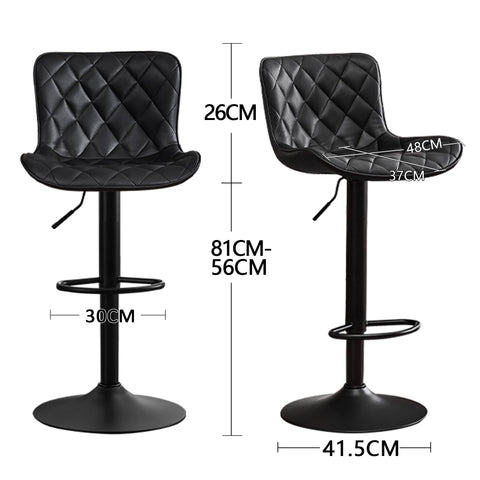 Kidol&Shellder Black Bar Stools Set of 2 Modern Kitchen Stools