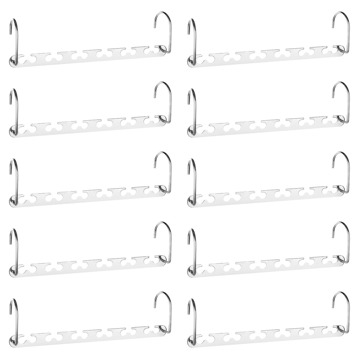 RAINBERG 10 Pack Metal Magic Hangers Space Saving Hangers Closet Space Saving Wardrobe Clothing Hanger Organizer, Updated Hook Design. (10)