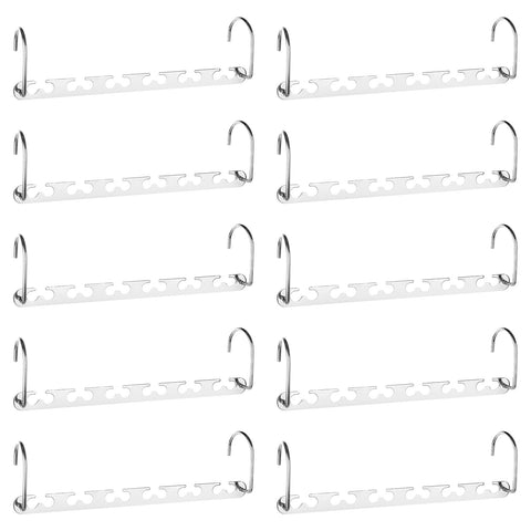 RAINBERG 10 Pack Metal Magic Hangers Space Saving Hangers Closet Space Saving Wardrobe Clothing Hanger Organizer, Updated Hook Design. (10)